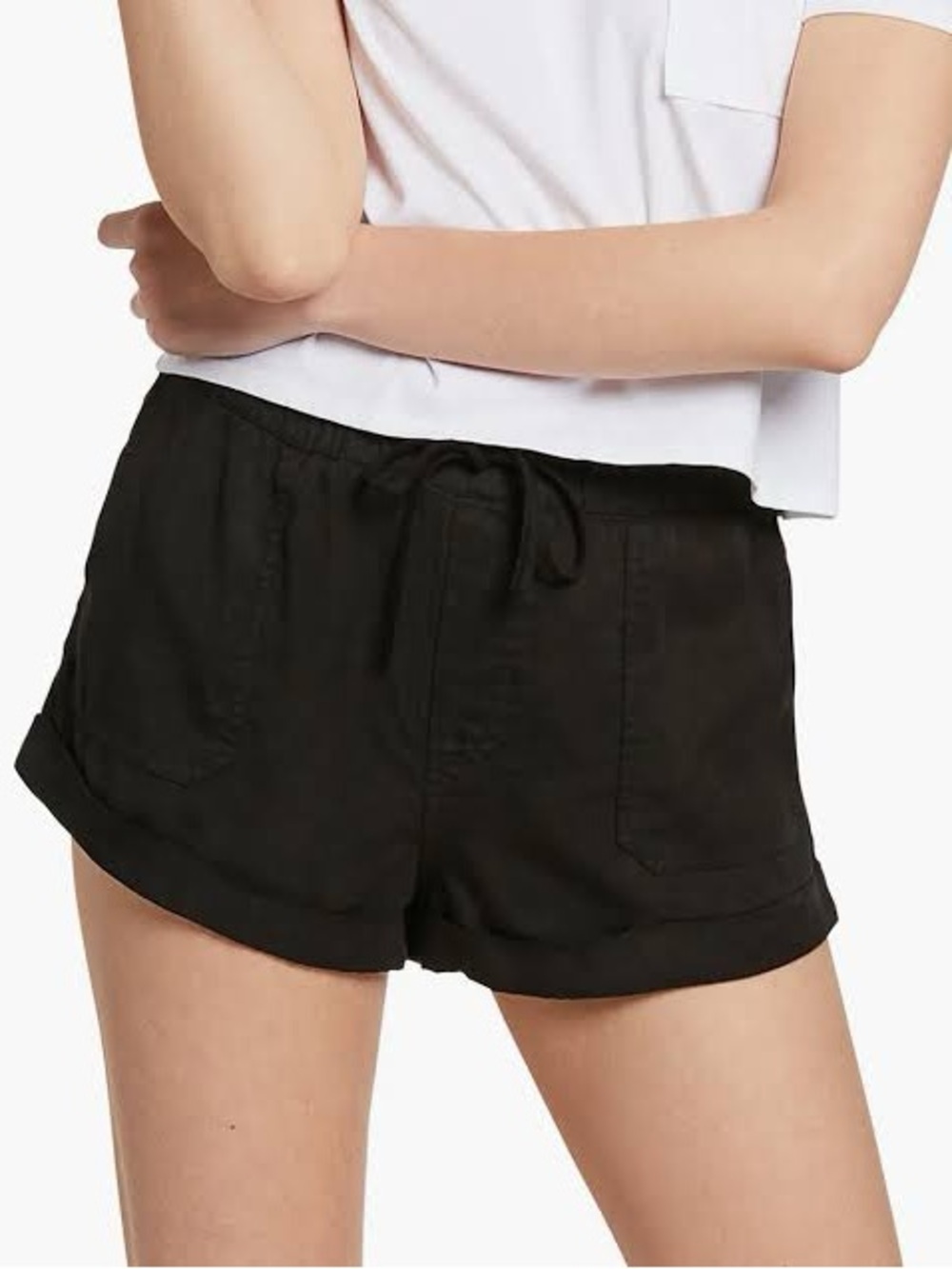 Volcom Black Women's Sunday Drawstring Strut Drawstring Casual Shorts NWT